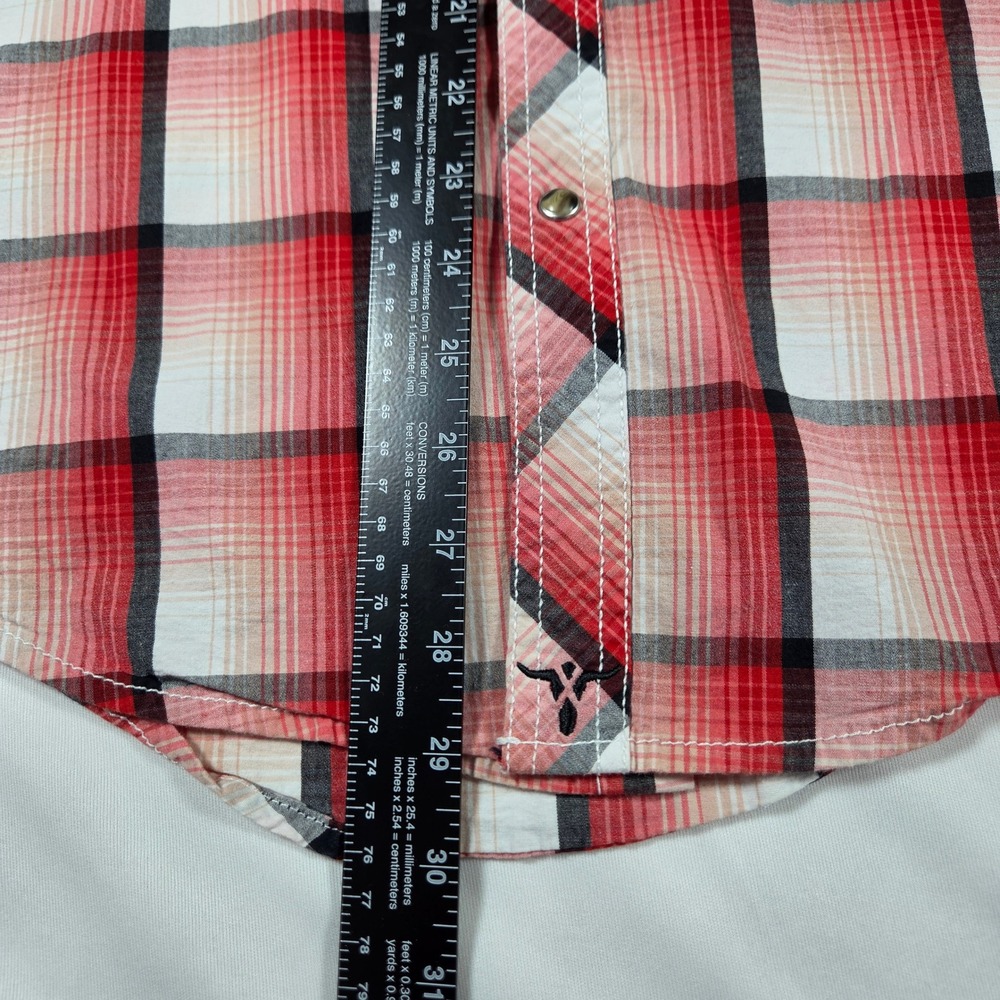 Wrangler 20X Competition Mens Red Plaid Western Pearl Snap Shirt MJC326M Medium - Picture 10 of 12